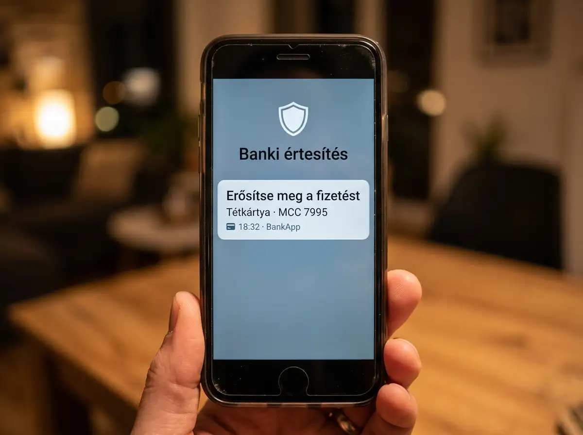 3D Secure megerősítés okostelefonon magyar banki alkalmazásban a fogadási befizetéshez
